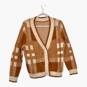 Source Unknown Tan and Cream Women's Cardigan